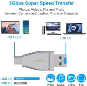 img 4 attached to 🚀 Rocketek Aluminum USB 3.0 SD Card Reader: High-Speed 5Gbps, Mac & Galaxy S20 Compatible