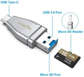 img 1 attached to 🚀 Rocketek Aluminum USB 3.0 SD Card Reader: High-Speed 5Gbps, Mac & Galaxy S20 Compatible