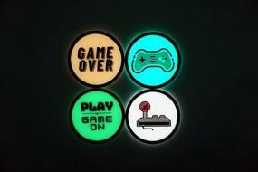 img 3 attached to Play Avery 3D Glow in The Dark Gaming Coasters: Level Up Your Gaming Setup with Cool Light Effects and Perfect Room Accessories