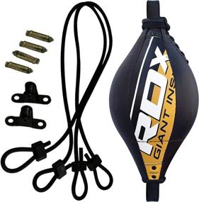 img 3 attached to 🥊 RDX Double End Speed Ball Bag - Leather Boxing Floor to Ceiling Rope - MMA Training Muay Thai Punching Dodge Striking Speed Ball Kit - Adjustable Bungee Cord - Workouts