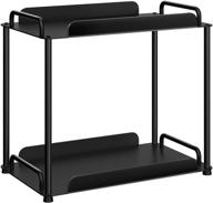 🧼 2-tier bathroom organizer countertop: efficient storage shelf for kitchen, bathroom, and desktop - sleek black design logo
