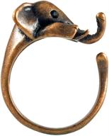 🐘 unleash your free spirit with ellenviva elephant adjustable animal wrap ring in vintage bronze tone logo