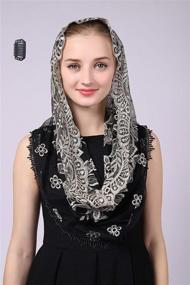 img 3 attached to Embroidered Infinity Traditional Inspired Mantilla