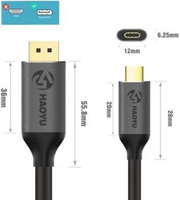 img 3 attached to 🖥️ AOOGO USB C to DisplayPort Cable 4K@60Hz, HDCP 2.2 Support, Thunderbolt 3, Max Resolution 3840x2160, Compatible with MacBook Pro, iMac, MacBook Air, iPad Pro 2018, P20, Mate10 (3 Feet 1M)