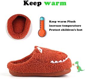 img 3 attached to 🏠 Warm and Cozy: Kiyoh Boys Girls House Slippers, Cute Animal Design for Kids, Toddler Indoor Shoes for Winter Comfort at Home