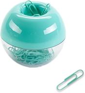 mei yi tian 100pcs 28mm mint green paper clips medium with paper clips holder built-in magnetic ring for desk organizer accessories (mint green) logo