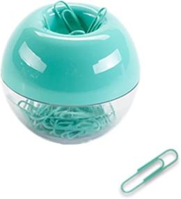 img 4 attached to MEI YI TIAN 100Pcs 28Mm Mint Green Paper Clips Medium With Paper Clips Holder Built-In Magnetic Ring For Desk Organizer Accessories (Mint Green)