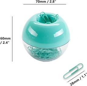 img 3 attached to MEI YI TIAN 100Pcs 28Mm Mint Green Paper Clips Medium With Paper Clips Holder Built-In Magnetic Ring For Desk Organizer Accessories (Mint Green)