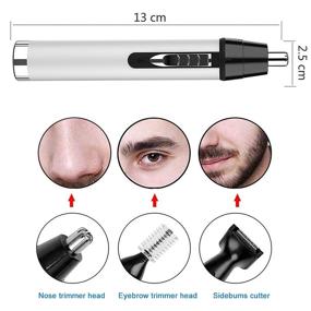 img 3 attached to USB Rechargeable Ear and Nose Hair Trimmer with Vacuum Cleaning System - Professional 4-in-1 Waterproof Hair Clippers for Women and Men's Hair and Beard Grooming (White)