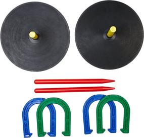 img 4 attached to 🐴 Amazon Basics Rubber Portable Horseshoe Set - Perfect for Outdoor Yard Games