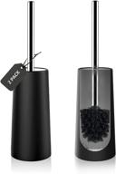 🚽 toilet brush and holder, pack of 2 bathroom toilet scrubber brush set with extended handle concealed toilet bowl brushes featuring sturdy scrubbing bristles for thorough deep cleaning logo