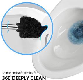 img 2 attached to 🚽 Toilet Brush and Holder, Pack of 2 Bathroom Toilet Scrubber Brush Set with Extended Handle Concealed Toilet Bowl Brushes featuring Sturdy Scrubbing Bristles for Thorough Deep Cleaning