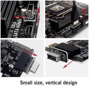 img 2 attached to 💻 Vertical USB 3.1 Front Panel Adapter - USB Type-A to USB 3.0 20Pin Header Connector