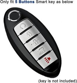 img 3 attached to 🔑 Чехол из розовой кожи Alegender для ключей 2017-2018 годов для автомобилей Nissan Rogue/Maxima/Altima/Sedan/Pathfinder с пультом управления - защитник для 5 кнопочного брелока