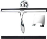 k kwokker 12-inch shower squeegee with suction cup hooks - ideal for glass doors, 🚿 marble mirrors, bathrooms - chrome plated stainless steel deluxe scraper for home, kitchen, car windows, and tiles logo