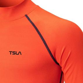 img 2 attached to TSLA Kid's & Boy's and Girl's Thermal Long Sleeve Tops: Cozy Crew Neck Fleece Lined Compression Base Layer Shirts