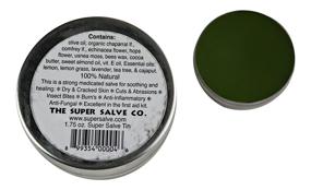 img 1 attached to 🌿 Super Salve Co. All Purpose Salve - Extra Large 4oz Tin + .5oz Travel Tin with Chapparral Leaf, Comfrey Leaf, Echinacea Flower, Hops Flower, and Usnea Moss (Large 4 oz & .5 oz Travel Size)