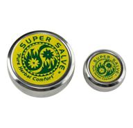 🌿 super salve co. all purpose salve - extra large 4oz tin + .5oz travel tin with chapparral leaf, comfrey leaf, echinacea flower, hops flower, and usnea moss (large 4 oz & .5 oz travel size) logo