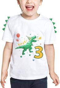 img 4 attached to Dinosaur 3rd Birthday Shirt: Perfect Gift for a Boy's Dino-Themed Party!