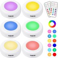 💡 cadrim led puck lights, color changing puck lightings and battery powered under cabinet lights dimmable under closet lights with 2 wireless remote controls - 6 pack логотип