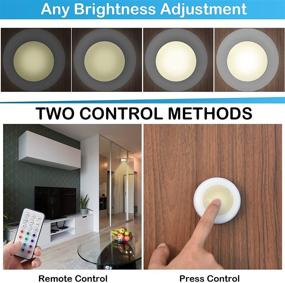 img 2 attached to 💡 Cadrim LED Puck Lights, Color Changing Puck Lightings and Battery Powered Under Cabinet Lights Dimmable Under Closet Lights with 2 Wireless Remote Controls - 6 Pack