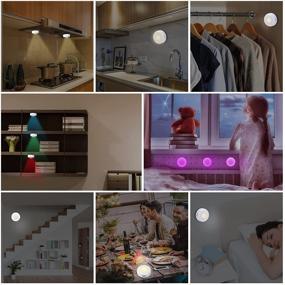 img 3 attached to 💡 Cadrim LED Puck Lights, Color Changing Puck Lightings and Battery Powered Under Cabinet Lights Dimmable Under Closet Lights with 2 Wireless Remote Controls - 6 Pack