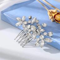 💎 sparkling rhinestone bridal hair comb - catery crystal bride wedding hair accessories for women and girls (silver) logo