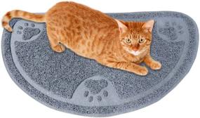 img 2 attached to 🐾 Evelots Cat Litter Trap/Feeding Mat: Catch Litter & Food with No Mess, Non-Skid & Spongy Design