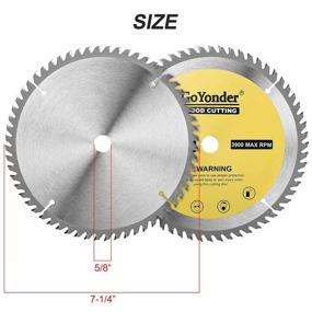 img 3 attached to 🪚 GoYonder 7 1/4 Inch Circular Saw Blade: 60 Tooth TCT Carbide Blade for Cutting Wood