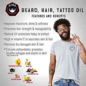 img 2 attached to 🧔 GIBS All-Natural Grooming Bush Master Beard, Hair & Tattoo Oil - Nutmeg, Leather, Vanilla & Musk Scent - Softens & Strengthens Beard Growth, Moisturizes Skin - 1 Oz.