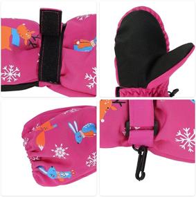 img 3 attached to Toddler Mittens Waterproof Mitten Windproof Girls' Accessories in Cold Weather