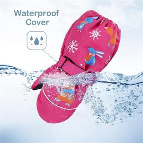 img 2 attached to Toddler Mittens Waterproof Mitten Windproof Girls' Accessories in Cold Weather