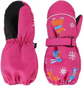 img 4 attached to Toddler Mittens Waterproof Mitten Windproof Girls' Accessories in Cold Weather