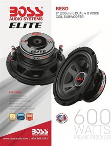 img 1 attached to 🚗 Улучшите звучание в вашем автомобиле с сабвуфером BOSS Audio Elite BE8D 8 дюймов - мощность 600 ватт, двойная голосовая катушка 4 Ом.