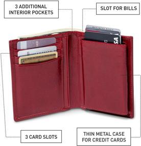 img 2 attached to Genuine Leather Wallet Bifold Blocking Men's Accessories