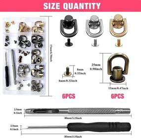 img 2 attached to 🎒 ACTENLY 24-Piece 360° Rotatable Ball Post Head Buttons with D Ring Metal Ring - Backpack Hardware Accessories Set (Pale Colors, 0.48x0.98inch)