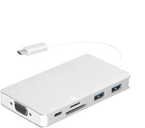 img 4 attached to 🔌 Amazon Basics Aluminum USB 3.1 Type-C Docking Station: HDMI, VGA, Ethernet, USB-A, SD/TF Card Reader, Type-C Data/Charging Ports - Silver