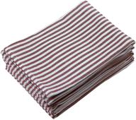 🔴 pack of 6 country maison kitchen towels, 18 x 28 inches, highly absorbent, 100% cotton dish towels, tea towels, bar towels with twill stripes – red logo