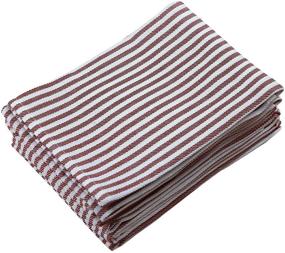 img 4 attached to 🔴 Pack of 6 Country Maison Kitchen Towels, 18 x 28 Inches, Highly Absorbent, 100% Cotton Dish Towels, Tea Towels, Bar Towels with Twill Stripes – Red