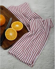 img 3 attached to 🔴 Pack of 6 Country Maison Kitchen Towels, 18 x 28 Inches, Highly Absorbent, 100% Cotton Dish Towels, Tea Towels, Bar Towels with Twill Stripes – Red