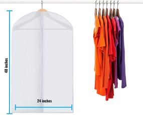 img 2 attached to 👔 Plixio 40-inch Transparent Plastic Garment Bags for Clothes Storage - Ideal for Suits, Dresses & Clothing - Pack of 5