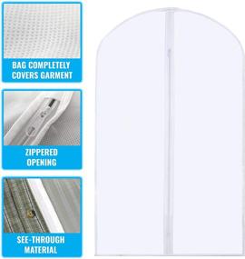 img 3 attached to 👔 Plixio 40-inch Transparent Plastic Garment Bags for Clothes Storage - Ideal for Suits, Dresses & Clothing - Pack of 5