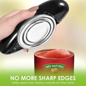 img 3 attached to 🔌 Black Electric Can Opener - Safe, Smooth, No Sharp Edges - Ideal Gift for Women and Seniors with Arthritis - Fits Perfectly in Drawer - Suitable for Various Sizes of Cans