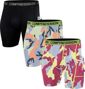 img 4 attached to Holure Men's 3 Pack Compression Performance Shorts