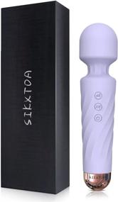 img 4 attached to SIKXTOA Rechargeable Mini Wand Massager - 8 Speeds, 20 Patterns - Powerful, Quiet & Waterproof - Perfect for Muscle, Shoulder, and Back Pain Relief - 5.9*1.5 Inches (Light Purple)