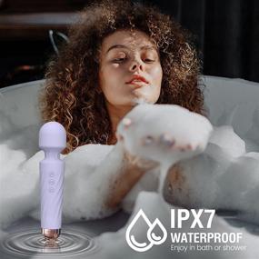 img 1 attached to SIKXTOA Rechargeable Mini Wand Massager - 8 Speeds, 20 Patterns - Powerful, Quiet & Waterproof - Perfect for Muscle, Shoulder, and Back Pain Relief - 5.9*1.5 Inches (Light Purple)