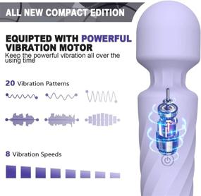 img 3 attached to SIKXTOA Rechargeable Mini Wand Massager - 8 Speeds, 20 Patterns - Powerful, Quiet & Waterproof - Perfect for Muscle, Shoulder, and Back Pain Relief - 5.9*1.5 Inches (Light Purple)