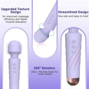 img 2 attached to SIKXTOA Rechargeable Mini Wand Massager - 8 Speeds, 20 Patterns - Powerful, Quiet & Waterproof - Perfect for Muscle, Shoulder, and Back Pain Relief - 5.9*1.5 Inches (Light Purple)