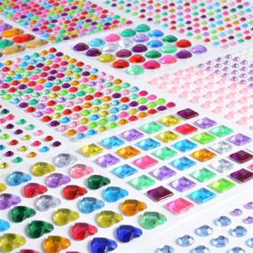 img 2 attached to 💎 1141Pcs Rhinestone Stickers: Self-Adhesive Gems for Crafts, DIY Bling Crystal Stickers - Nail, Body, Makeup, Festival