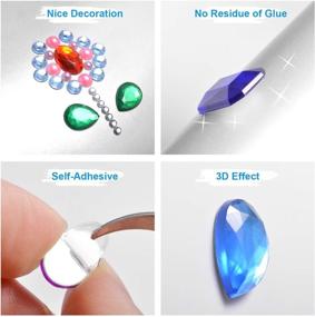 img 1 attached to 💎 1141Pcs Rhinestone Stickers: Self-Adhesive Gems for Crafts, DIY Bling Crystal Stickers - Nail, Body, Makeup, Festival